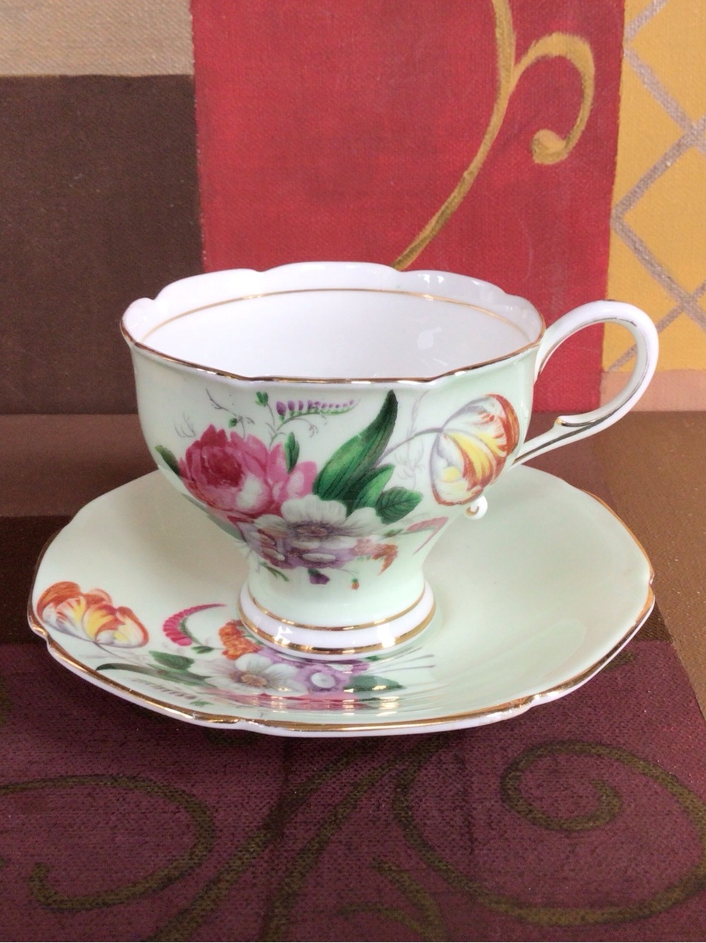 Paragon Floral Double Warrant Teacup And Saucer